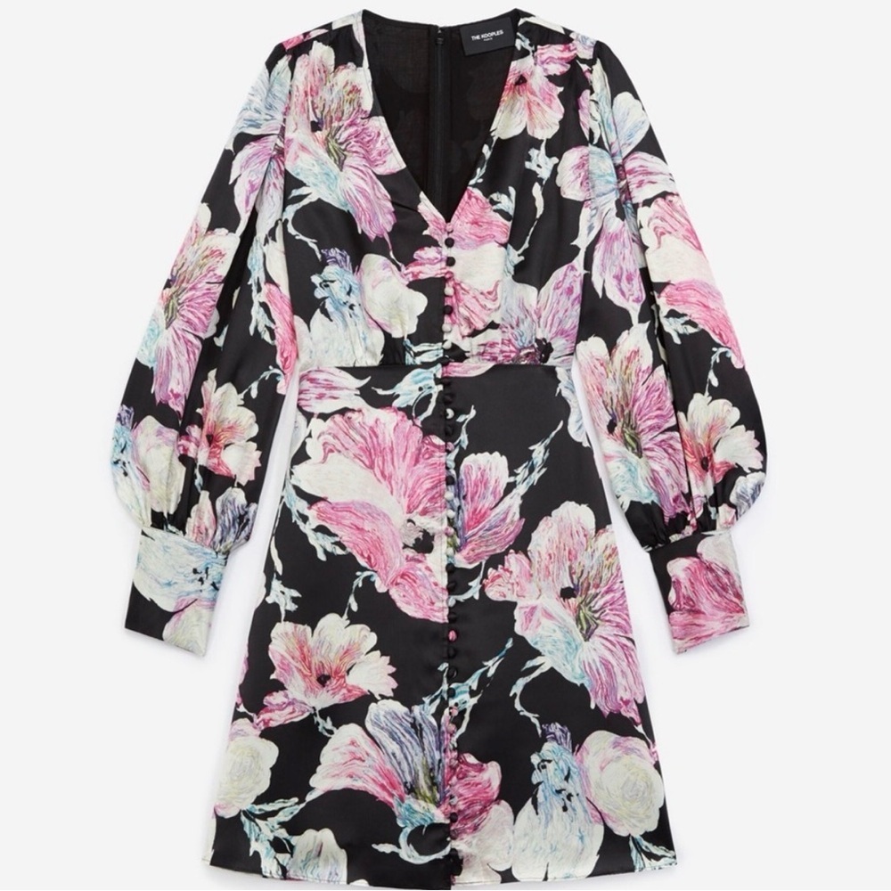 The Kooples Floral v-neck button-down dress